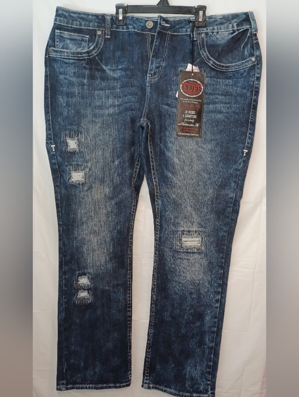 Women’s Cowgirl Tuff Co. Distressed Dark Blue Jeans W 40 L 33  NWT Western Wear